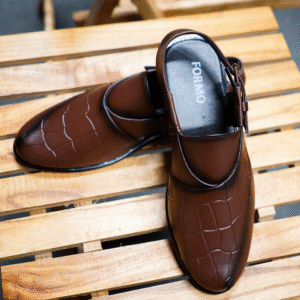 Luxury Brown Leather Peshawari Chappal