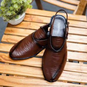 Classic Lining Brown Leather Peshawari Chappal
